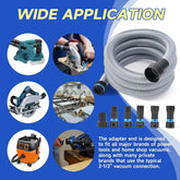 16FT Shop Vac Hose Dust Collection Hose Kit for Home & Shop Vacuum System with Expanded Multi-Brand Power Tool Adapter Set with 6 Sander Vacuum Adapters for 2-1/2" Dust Collector Vacuum Connection